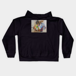 The Cats Mementos - Oil Painting  by Adelaide Artist Avril Thomas Kids Hoodie